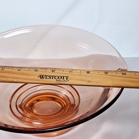 Imperial Glass Double Scroll Pink Bowl 10" vtg oval centerpiece - Picture 11 of 11